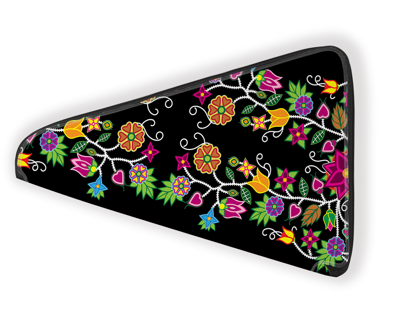 27 Inch Fan Case - Floral Beadwork 01