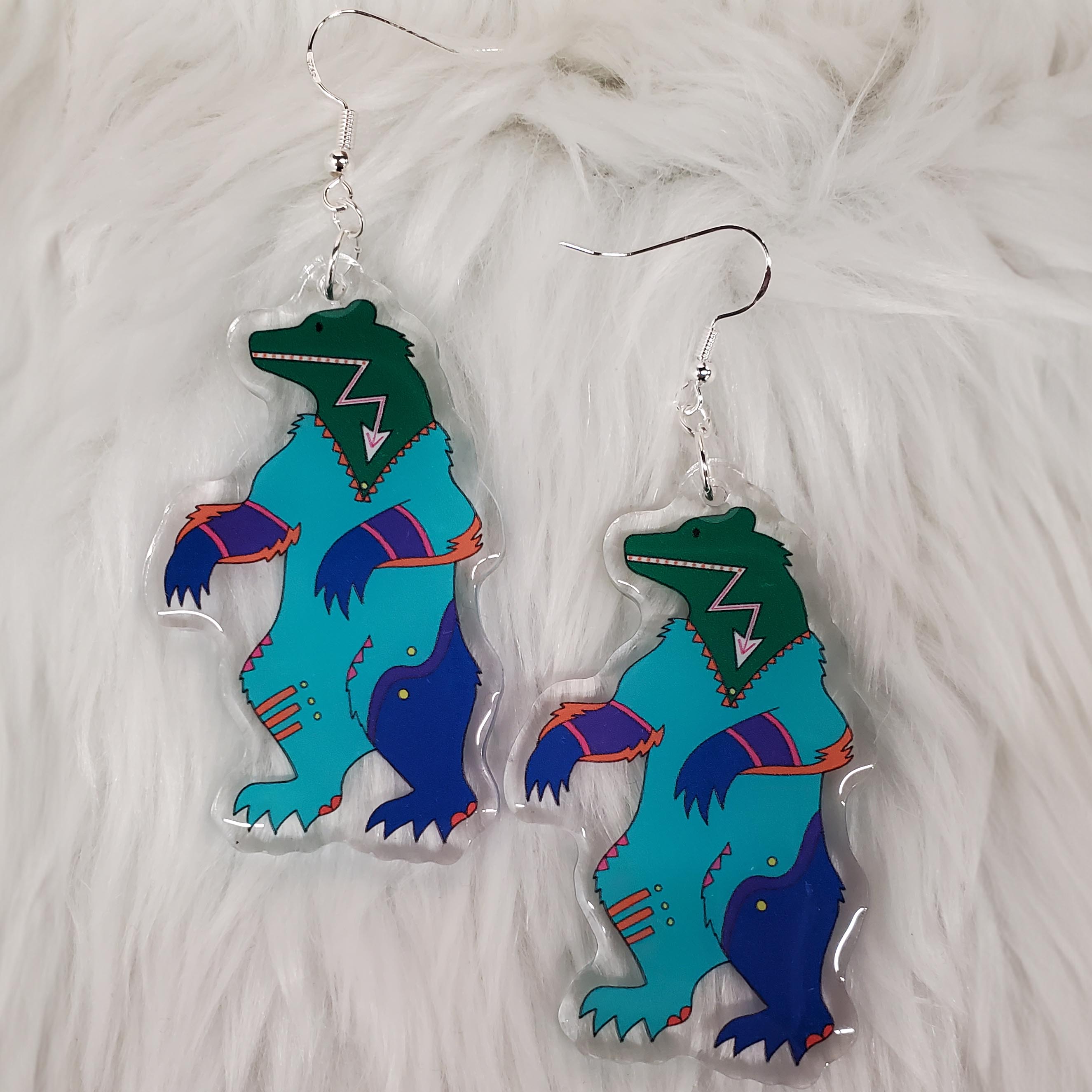 Ledger Bear Upright Earrings