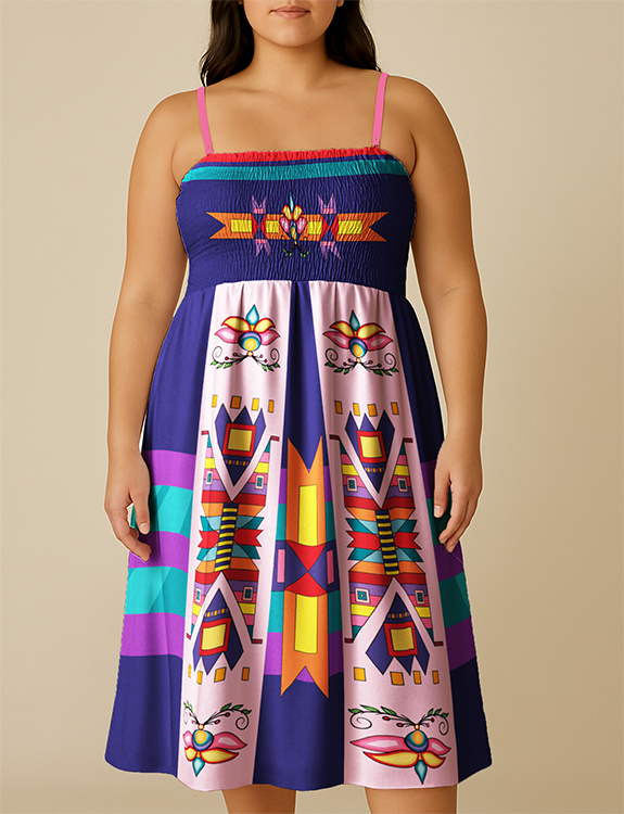 Echoes of the Lodge Blue Smock Top Dress