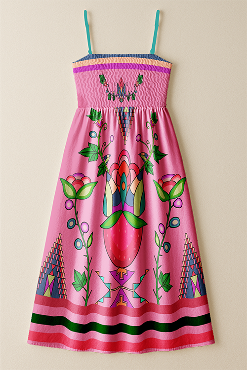 Heartberry Bloom  Pink Smock Top Dress