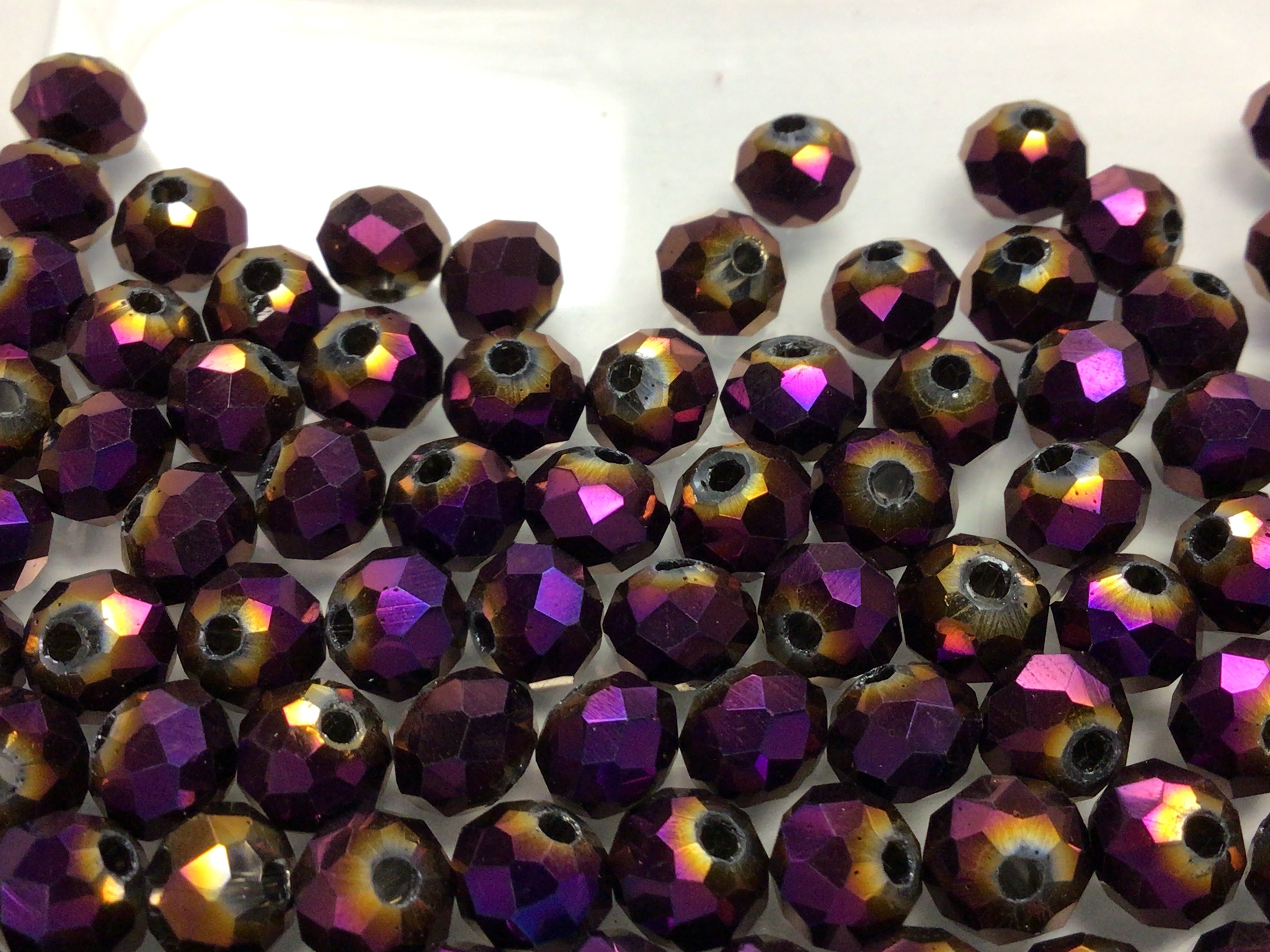 6mm Rondelle Glass Bead - Crystal Pewter