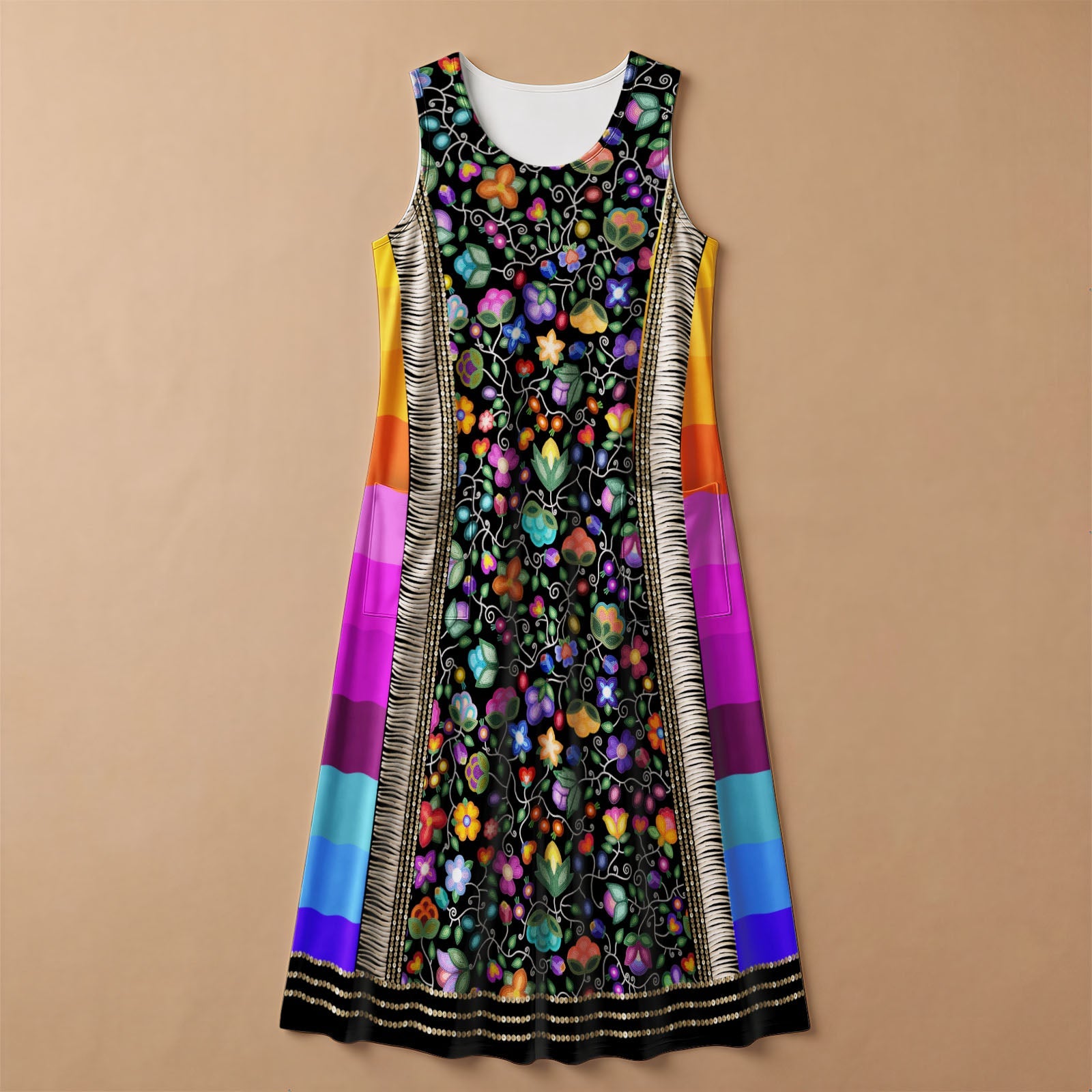 Beaded Offering Black 1 Long Dress - Beary Soup
