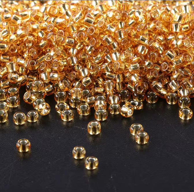 Seed Beads Size 11/0 - Sheer Gold
