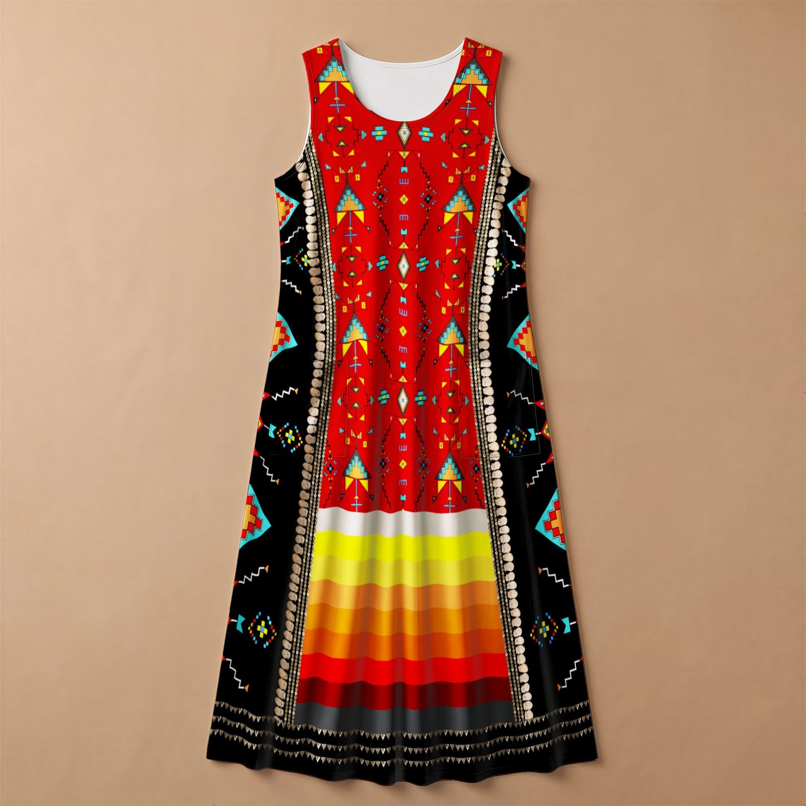 Sentinel of the Plains Red 1 Long Dress - Beary Soup