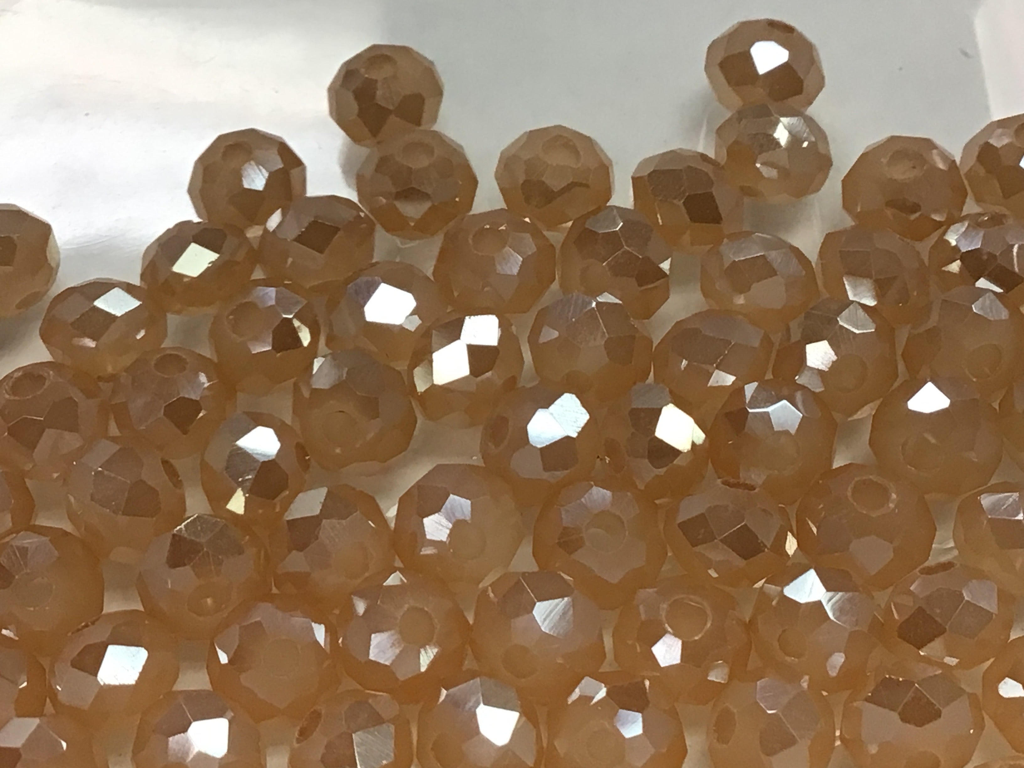 6mm Rondelle Glass Bead - Crystal Fern