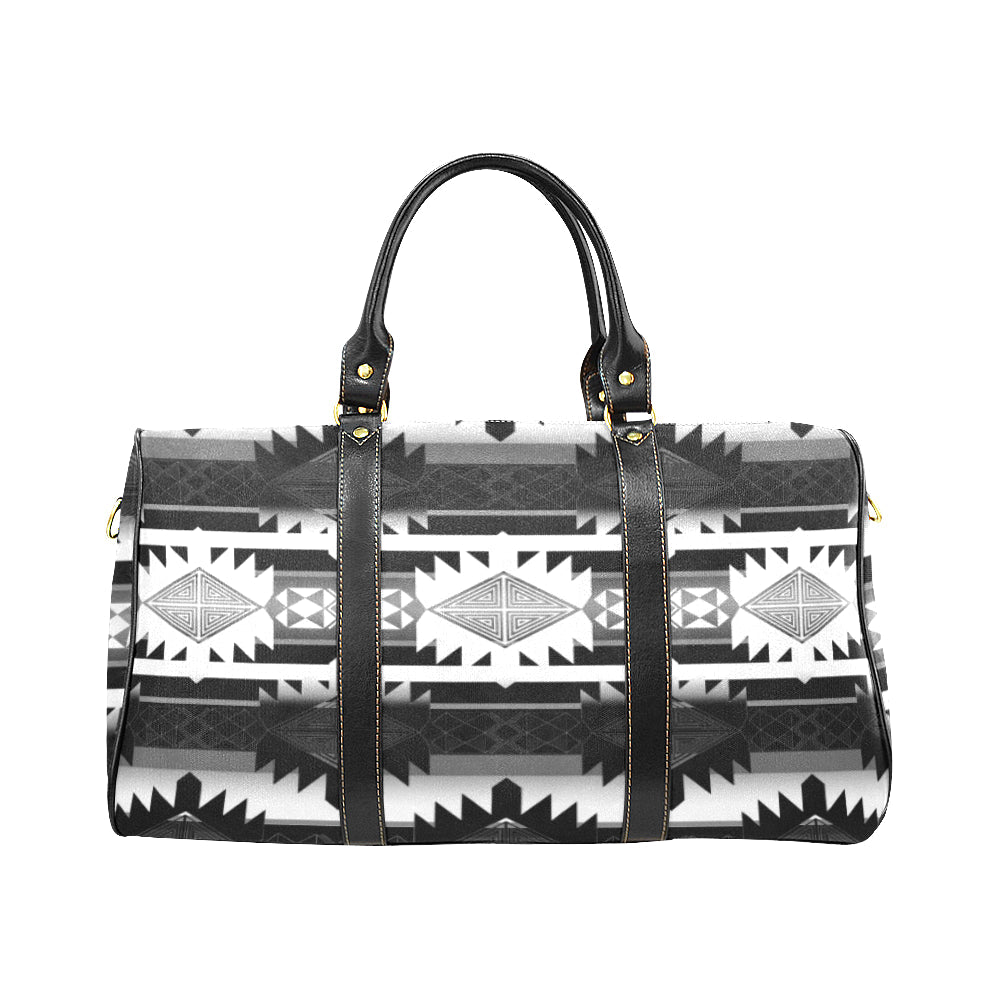 Okotoks Black and White New Waterproof Travel Bag/Large (Model 1639)