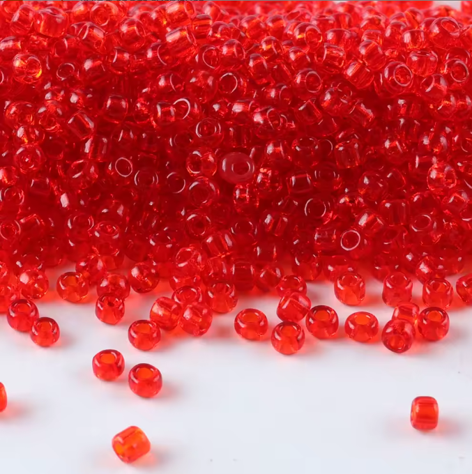 Seed Beads Size 11/0 - Sheer Strawberry