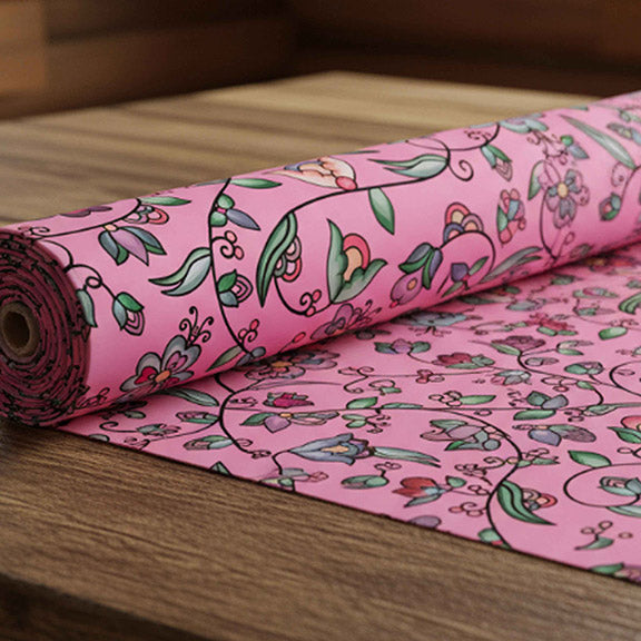 Amber Evening Garland Pink Satin Fabric