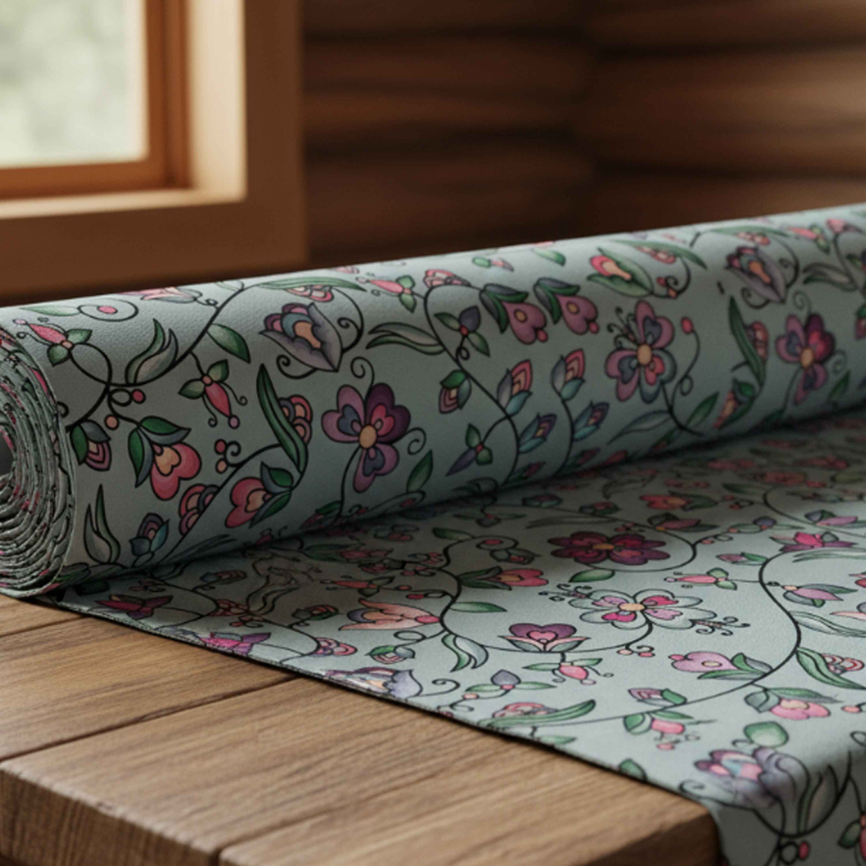 Amber Evening Garland Turquoise Cotton Poplin