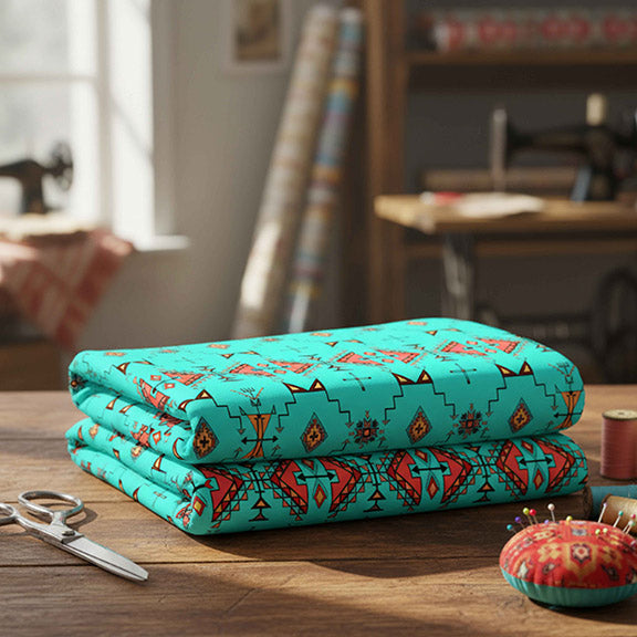 Thunder Flight Turquoise Satin Fabric
