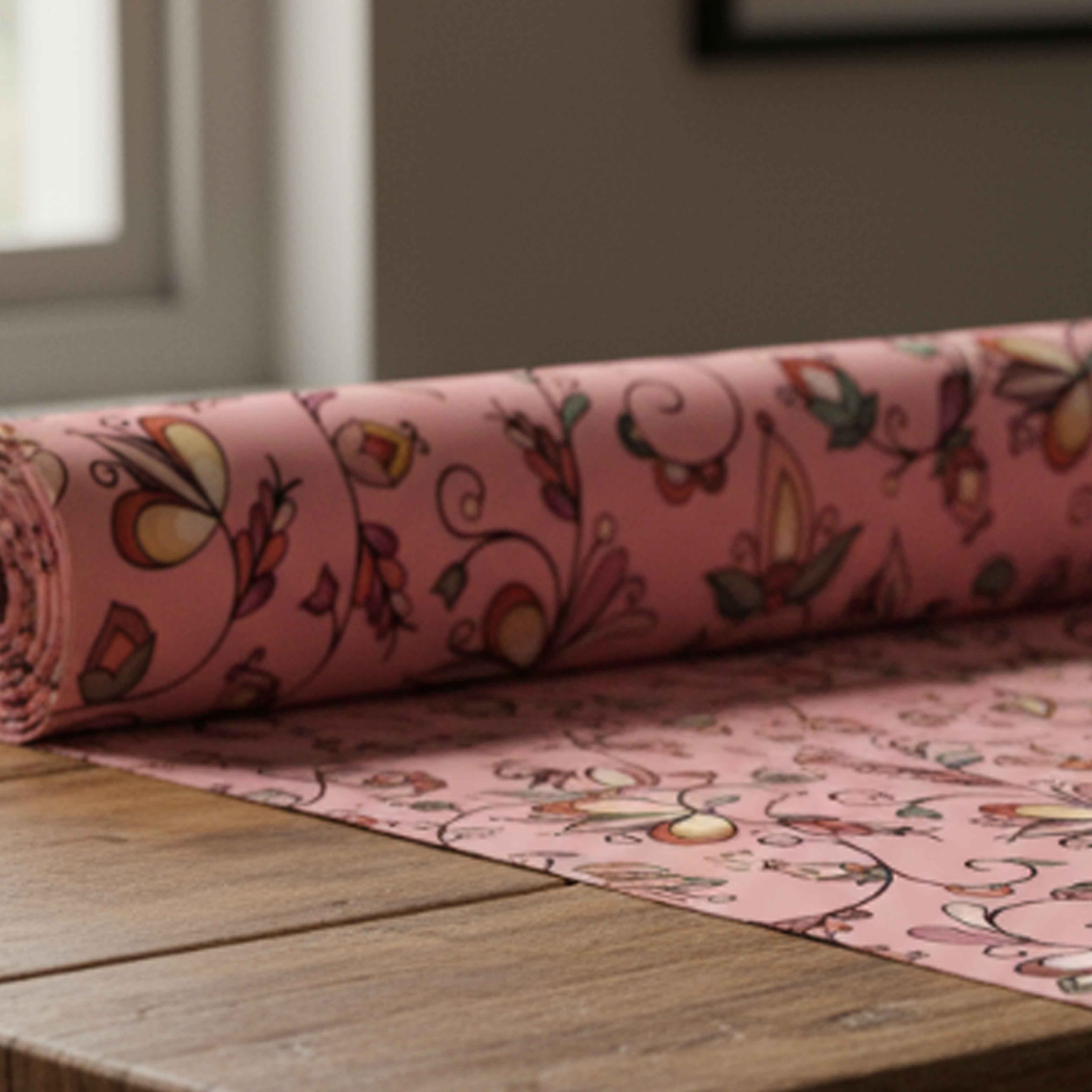 Burnt Sky Petals Peach Cotton Poplin