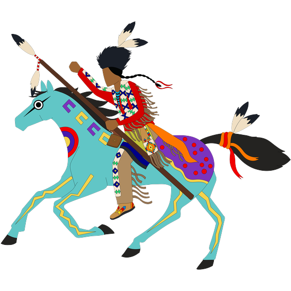 Blackfoot Warrior on Horse 1 2inch by 2inch Vinyl Sticker