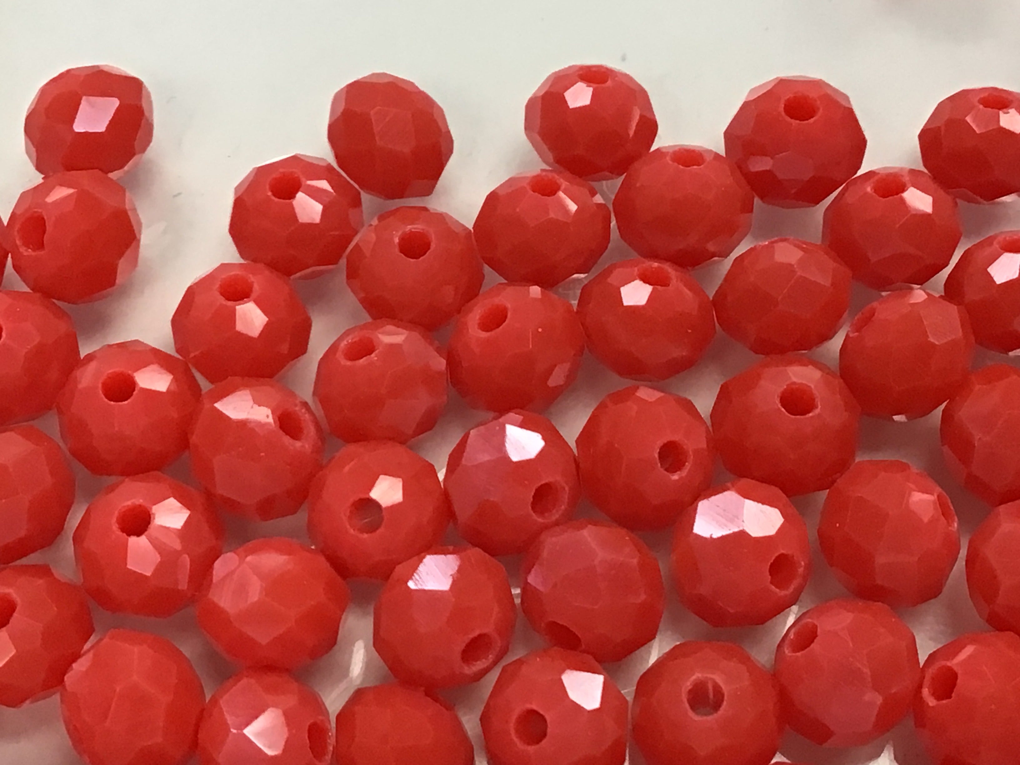 6mm Rondelle Glass Bead - Crystal Stream