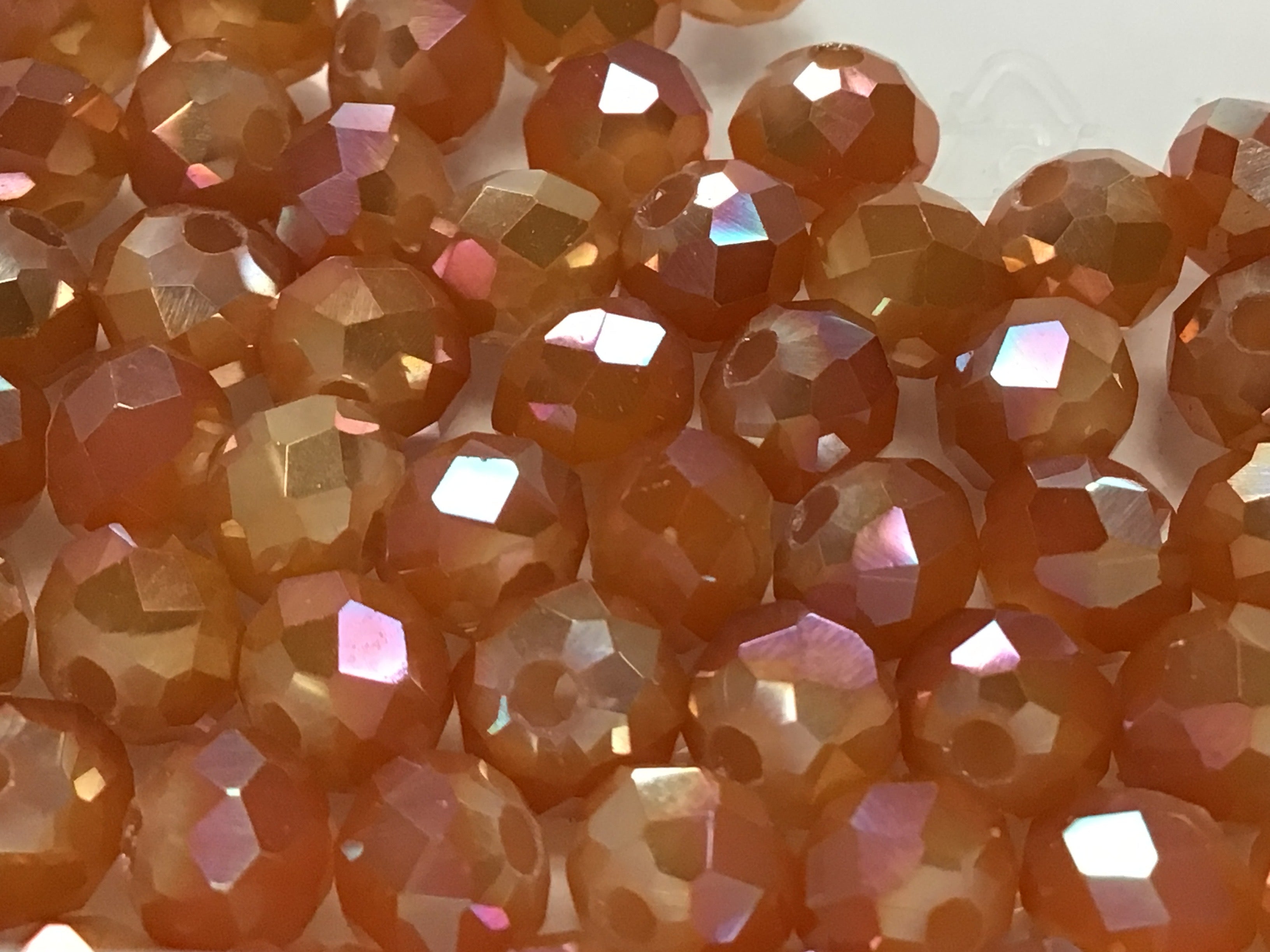 6mm Rondelle Glass Bead - Pastel Peach
