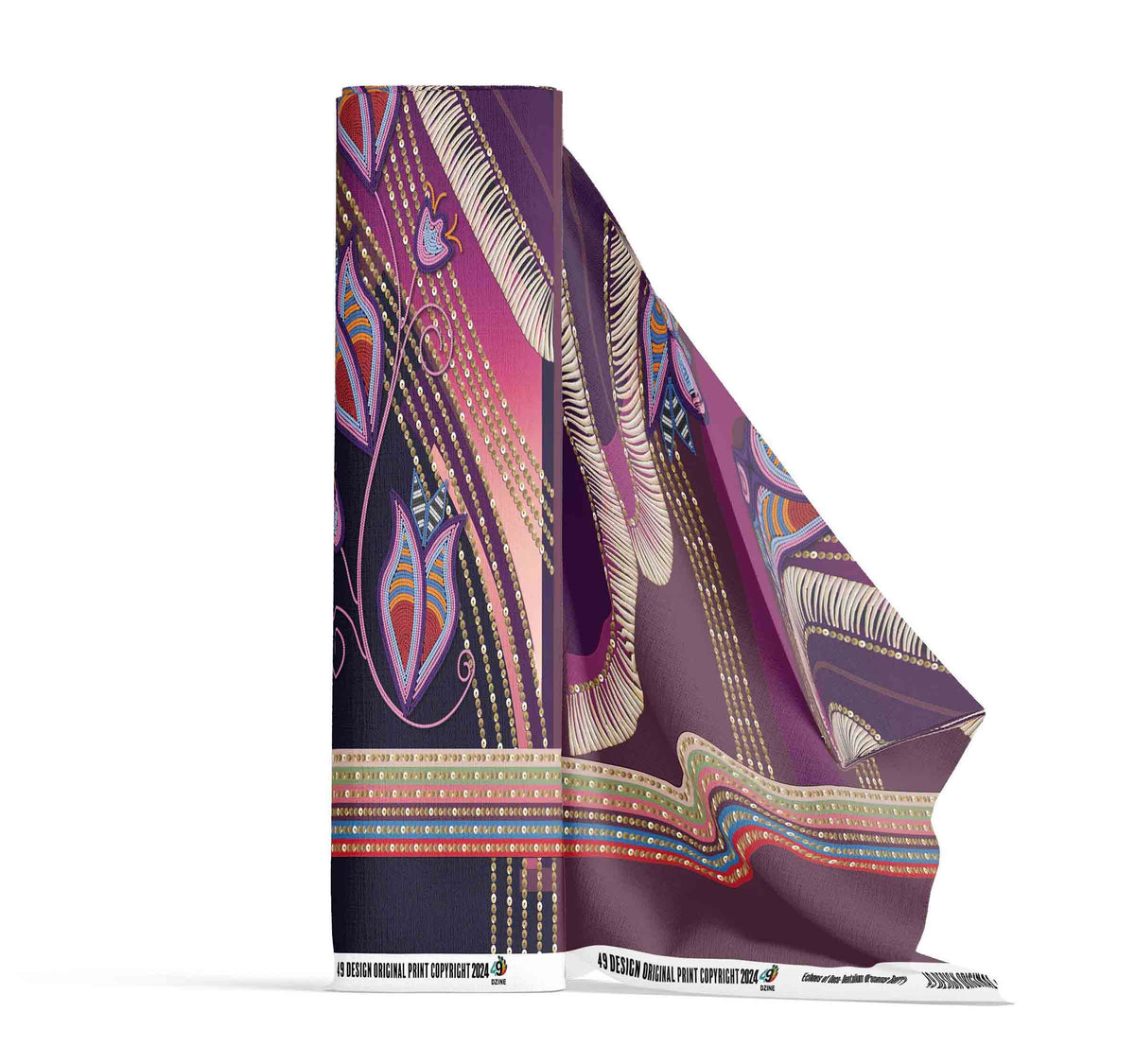Dentalium Dreams Berry Cotton Poplin