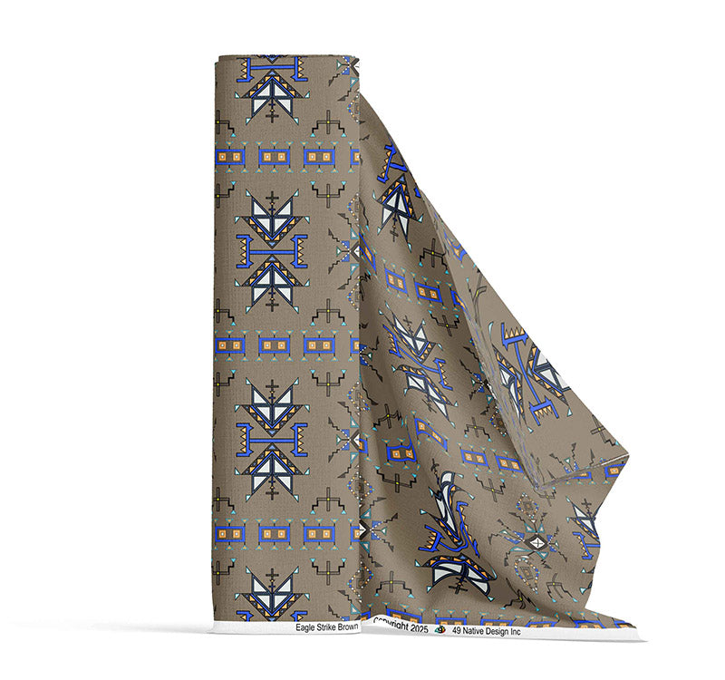 Eagle Strike Brown Satin Fabric