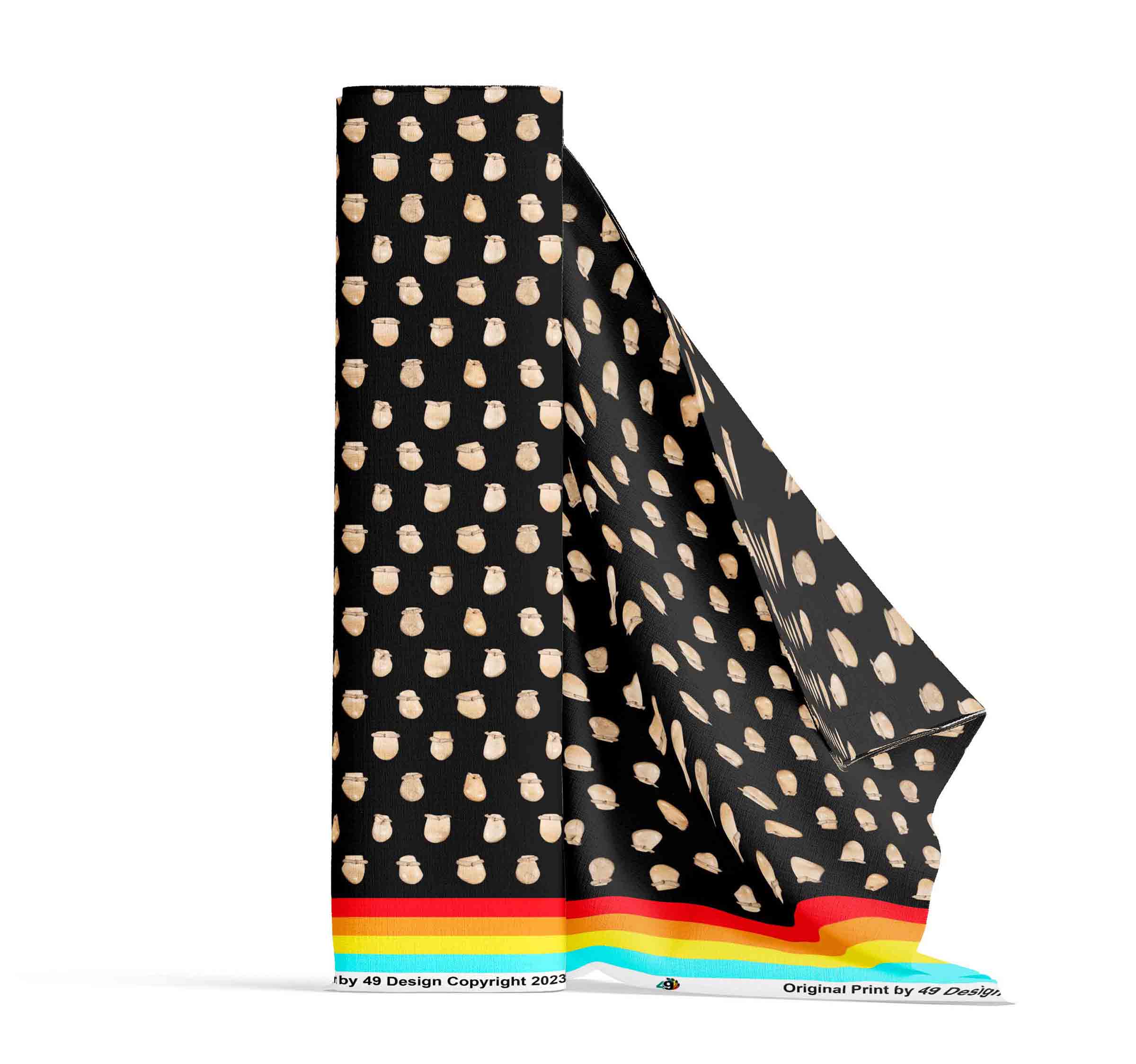 Elk Teeth on Black Cotton Poplin