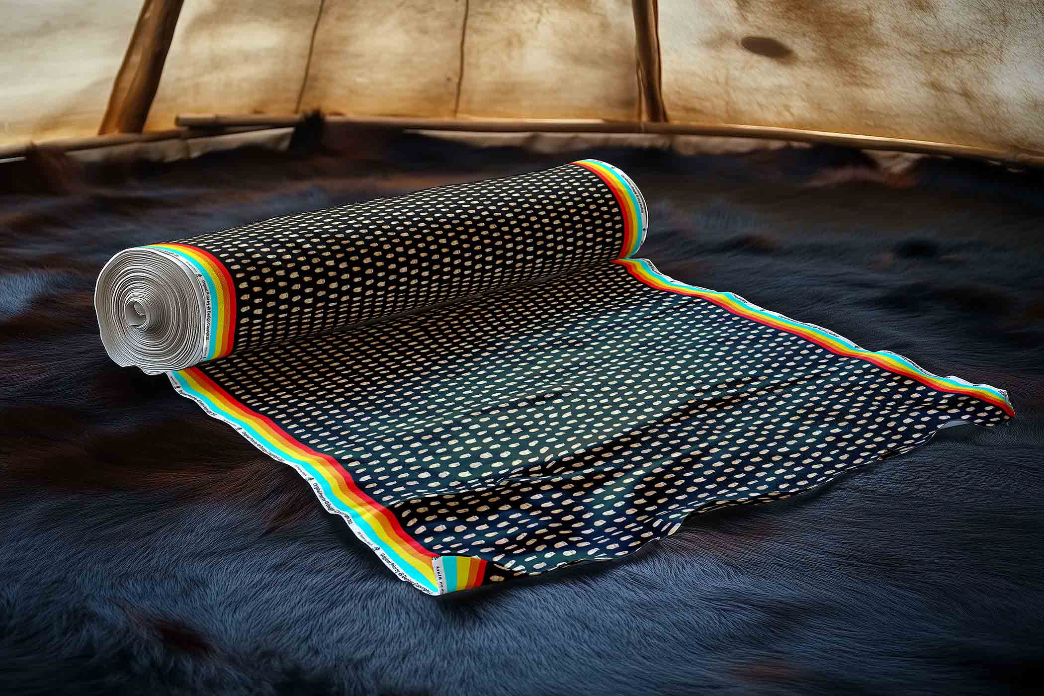 Elk Teeth on Black Cotton Poplin