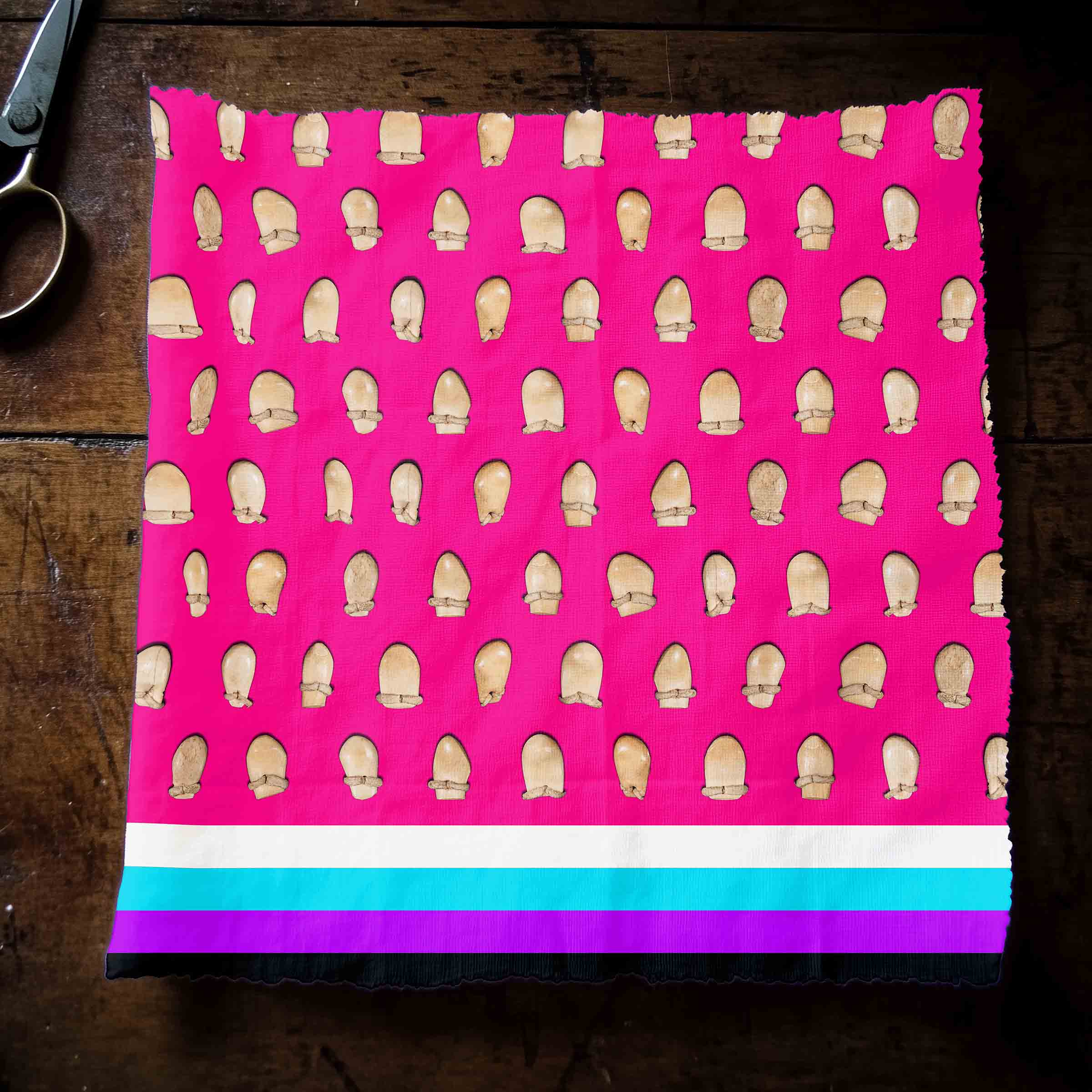 Elk Teeth on Pink Cotton Poplin