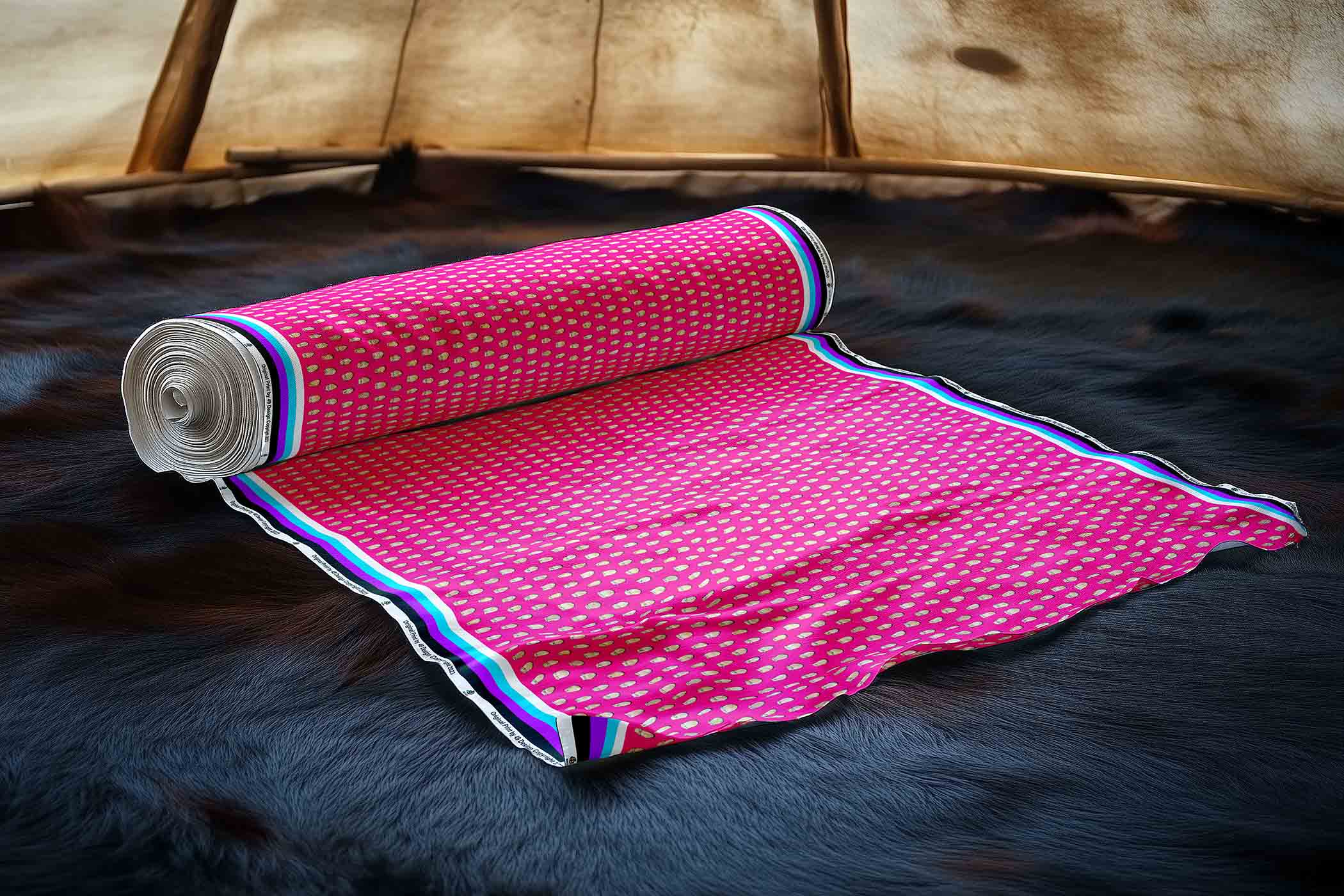 Elk Teeth on Pink Cotton Poplin