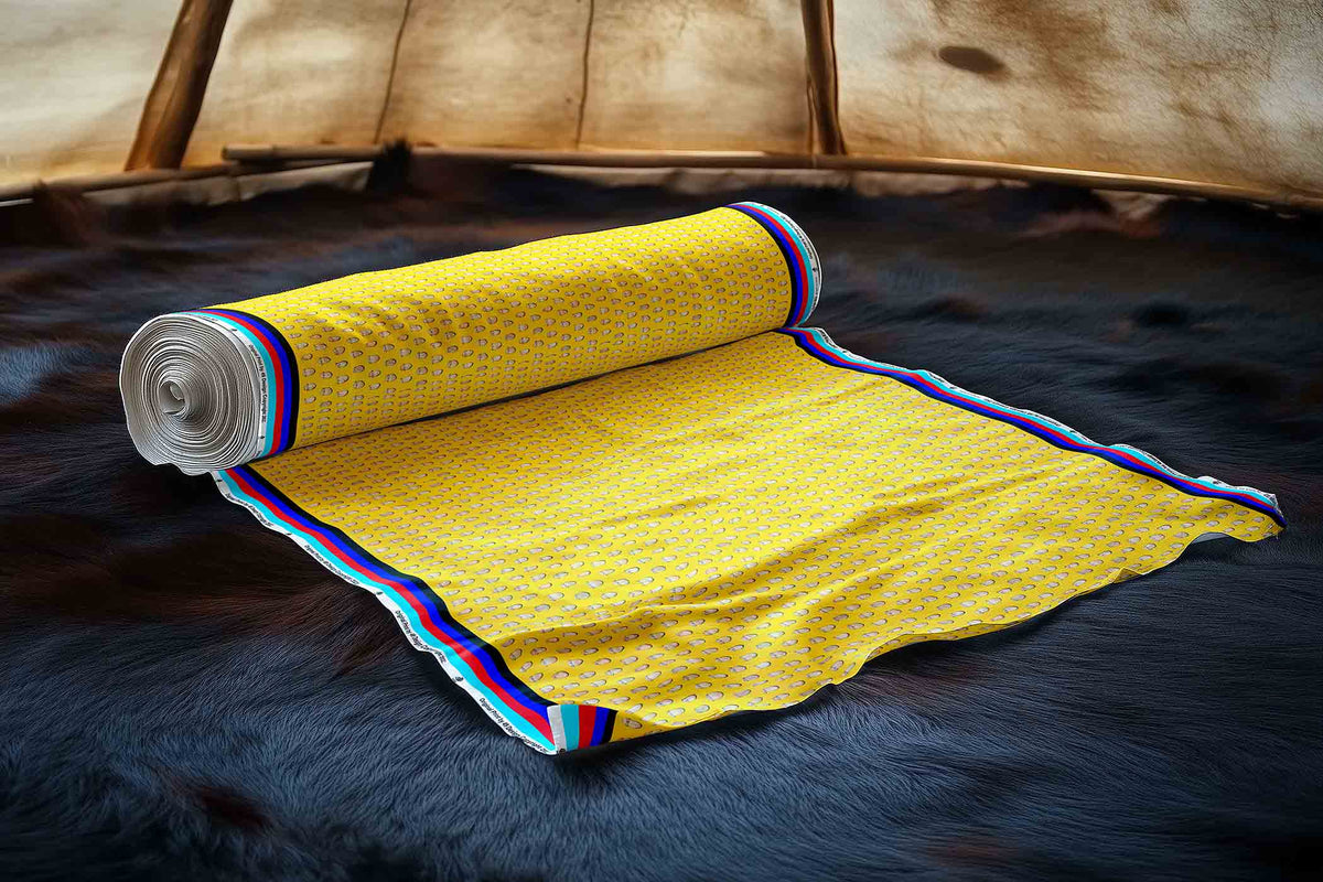 Elk Teeth on Yellow Cotton Poplin