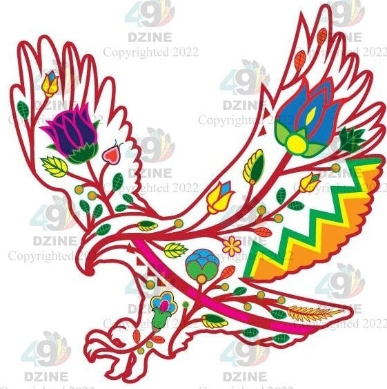 Floral Eagle UV Sticker