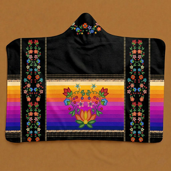 Beaded Offering Black Hooded Blanket