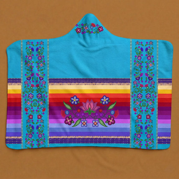 Beaded Offering Blue Hooded Blanket