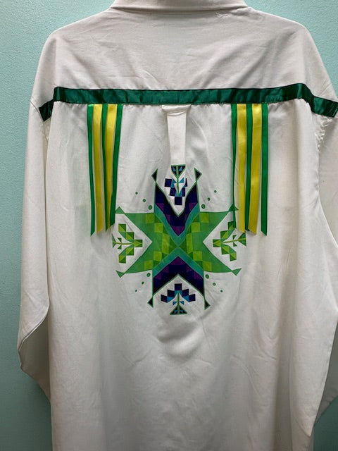 Green and Yellow Men's Dress Shirt