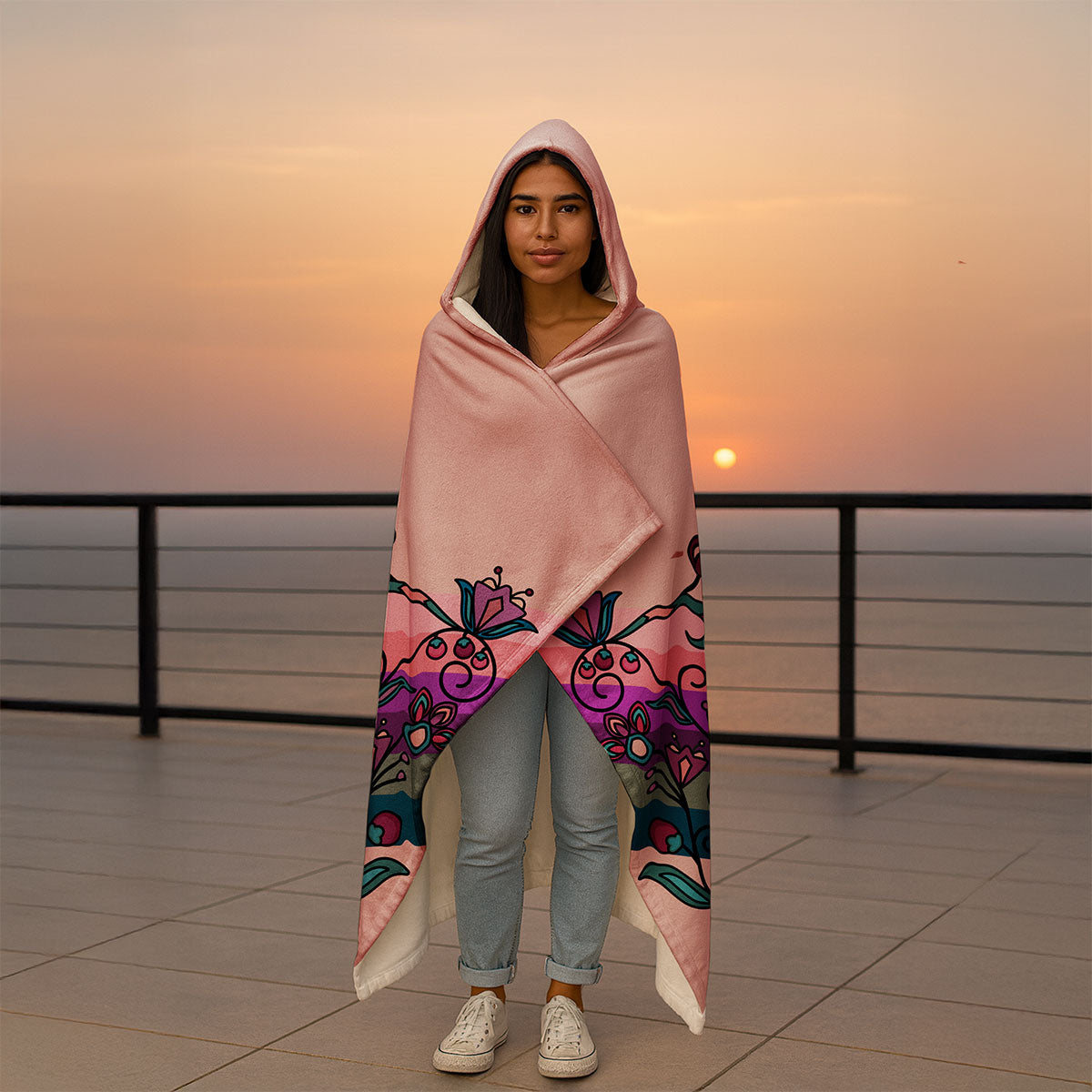 Frosted Petals Hooded Blanket