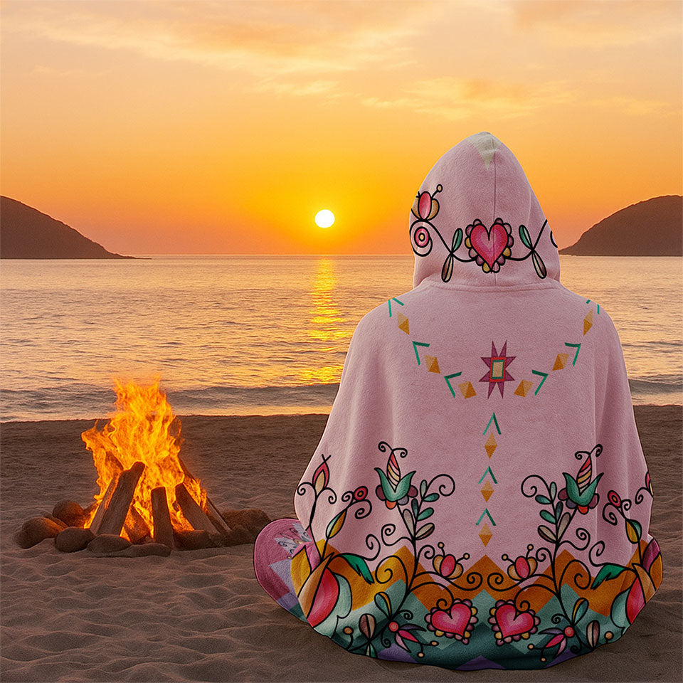 Harvest Hearth Floral Bloom Hooded Blanket