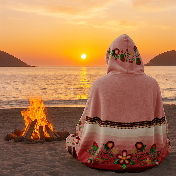 Berry Rites Pink Hooded Blanket