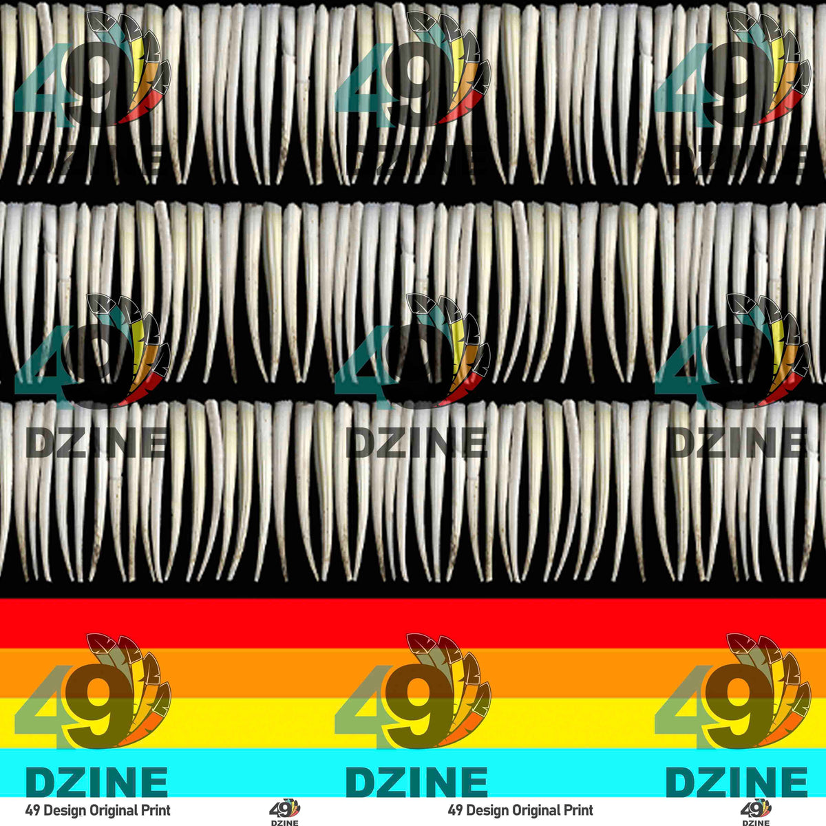 Dentalium on Black Cotton Poplin