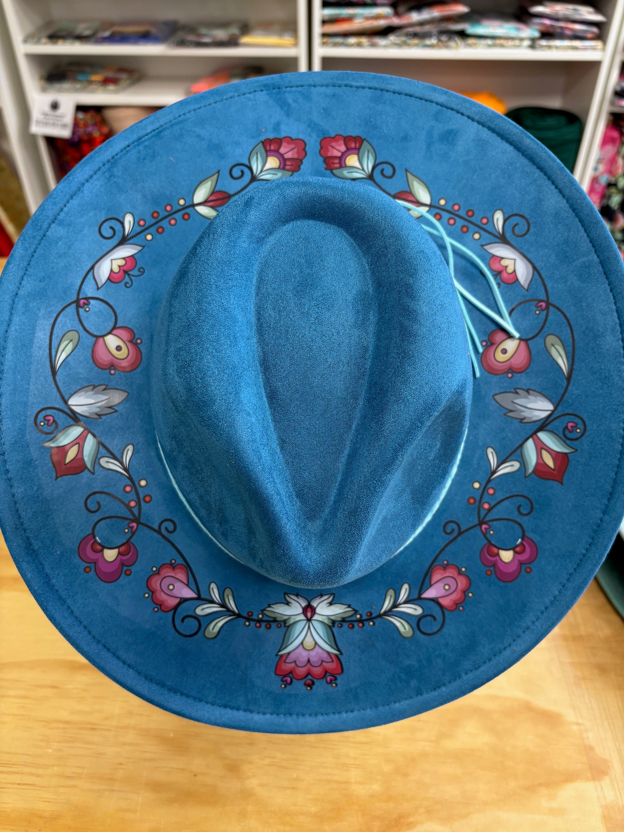 Sunset Berry Bloom Blue Fedora Hat