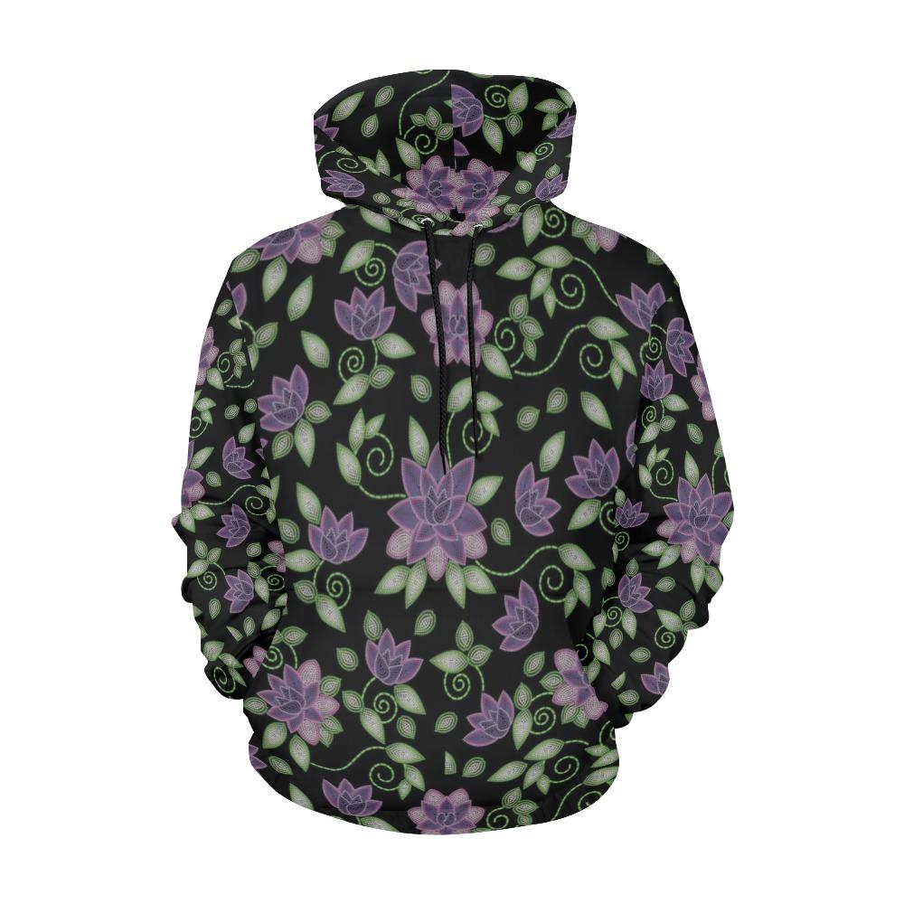 Purple Beaded Rose All Over Print Hoodie for Women (USA Size) (Model H13) All Over Print Hoodie for Women (H13) e-joyer