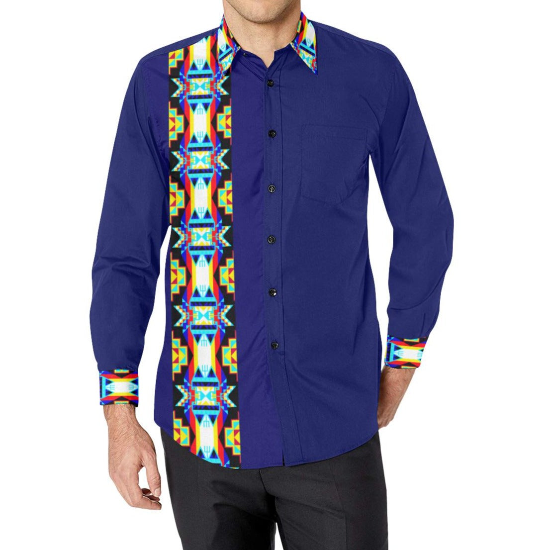 Strip for Shirt Men's All Over Print Casual Dress Shirt (Model T61) Men's Dress Shirt (T61) e-joyer