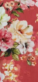 Spring Flowers Rust Cotton Fabric
