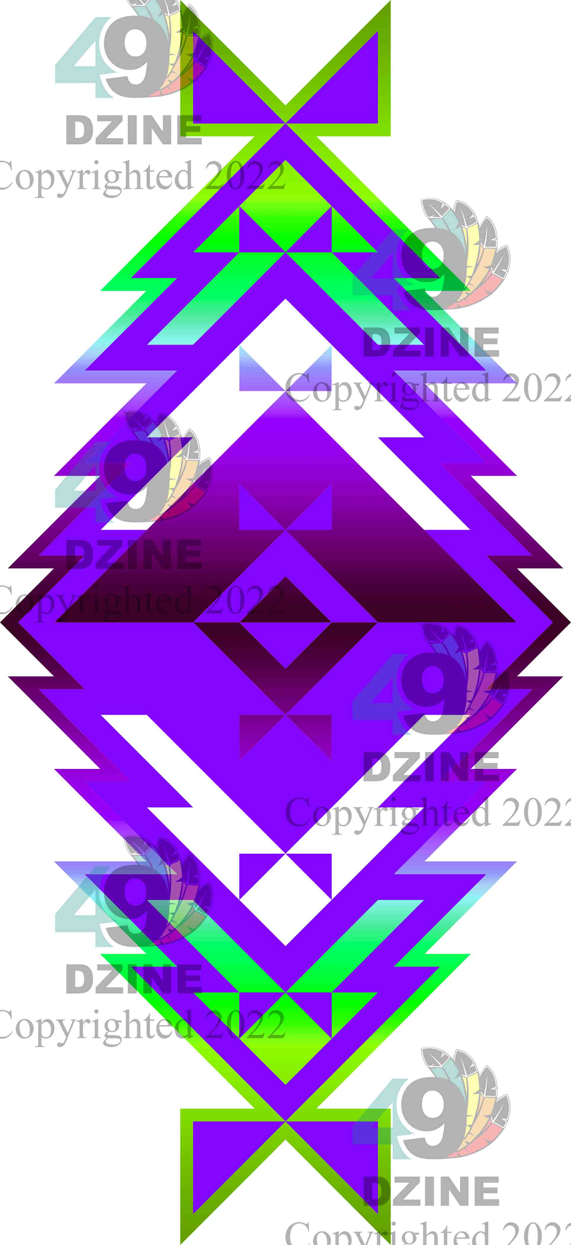6-inch Geometric Transfer Meta Tipi Transfers 49 Dzine Meta Tipi Purple