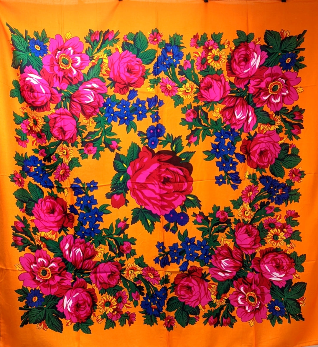 Jumbo Kokum Scarf Orange 57 inch x 57 inch - Main Image