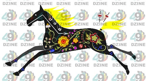 10-inch Floral Horse Transfer