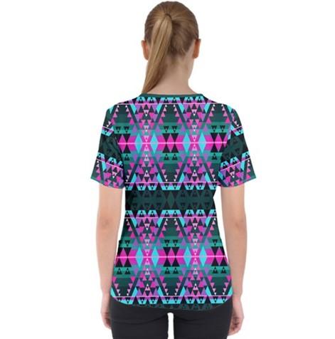 Writing on Stone Sunset Women's V-Neck Scrub Top 49 Dzine
