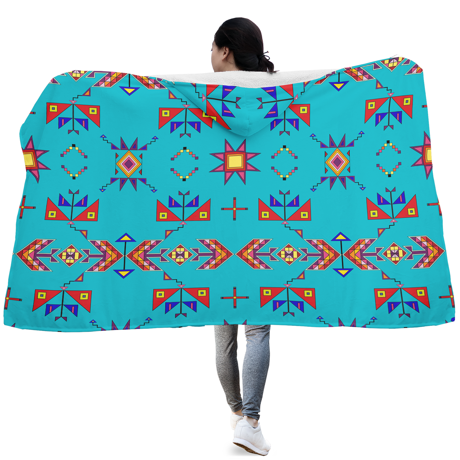 Scattered Generations Turquoise Hooded Blanket