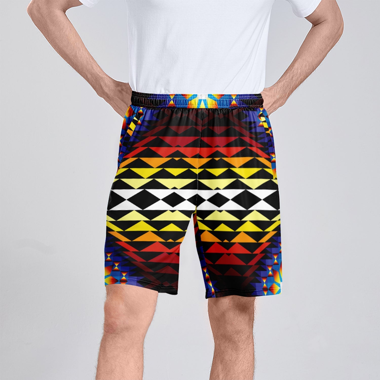 Sunset Blanket Athletic Shorts with Pockets