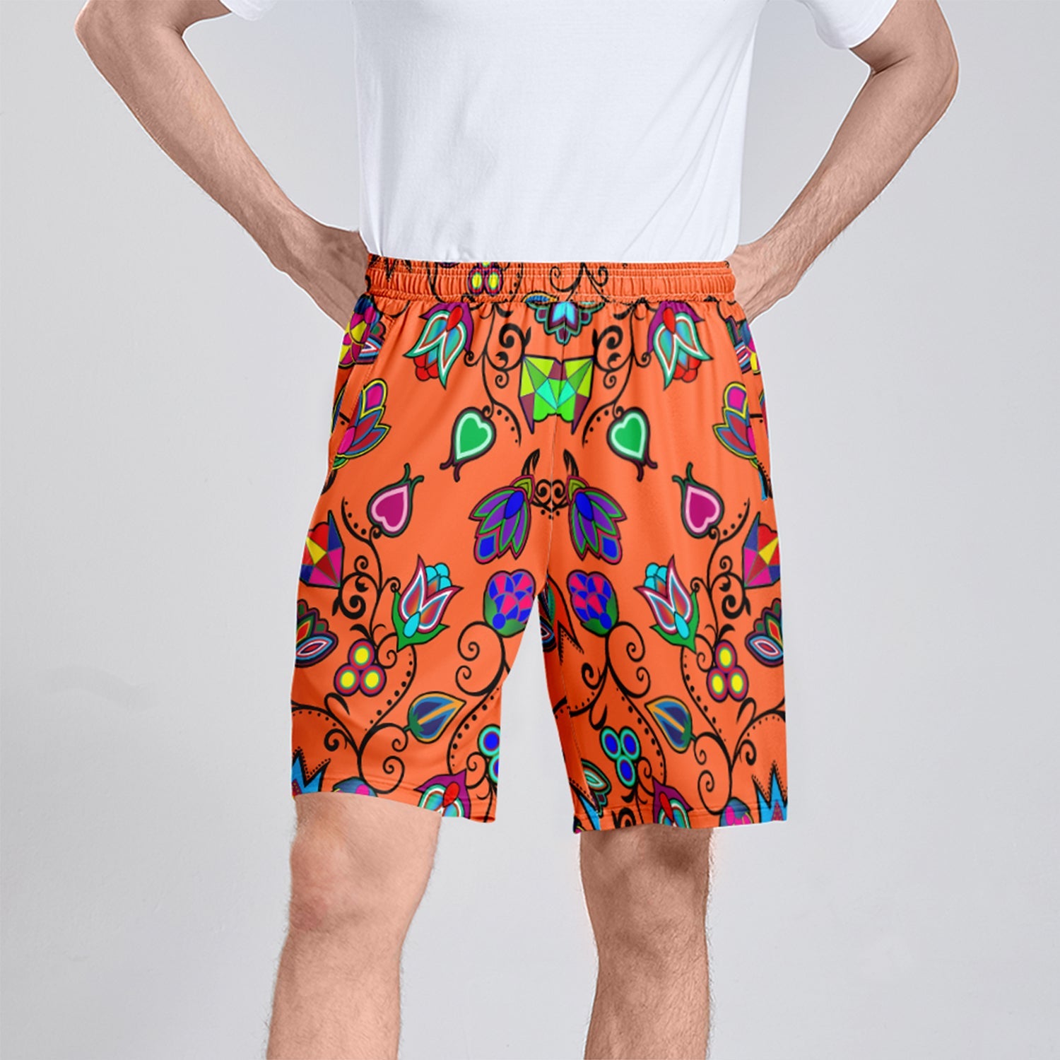 Indigenous Paisley Sierra Athletic Shorts with Pockets