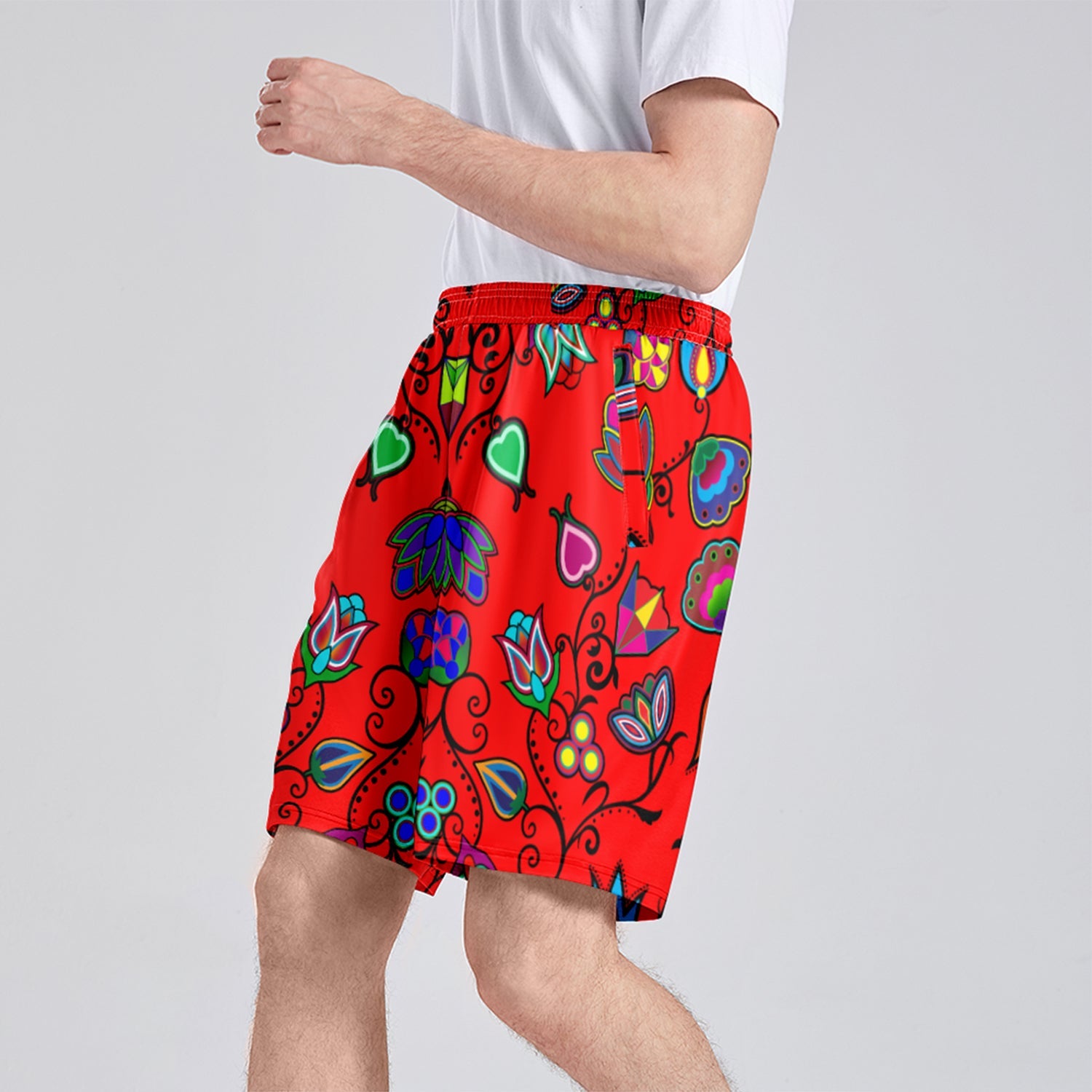 Indigenous Paisley Dahlia Athletic Shorts with Pockets