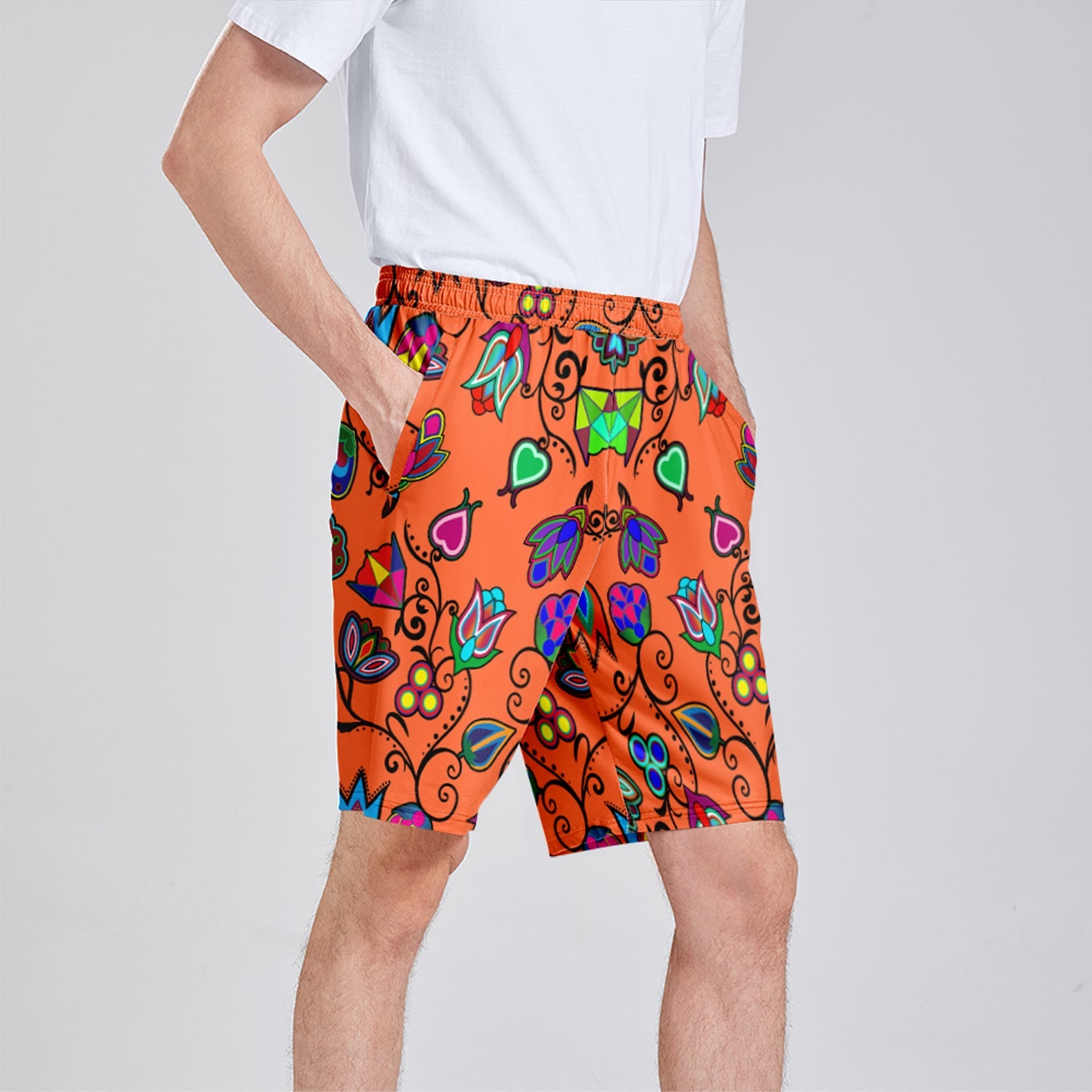 Indigenous Paisley Sierra Athletic Shorts with Pockets