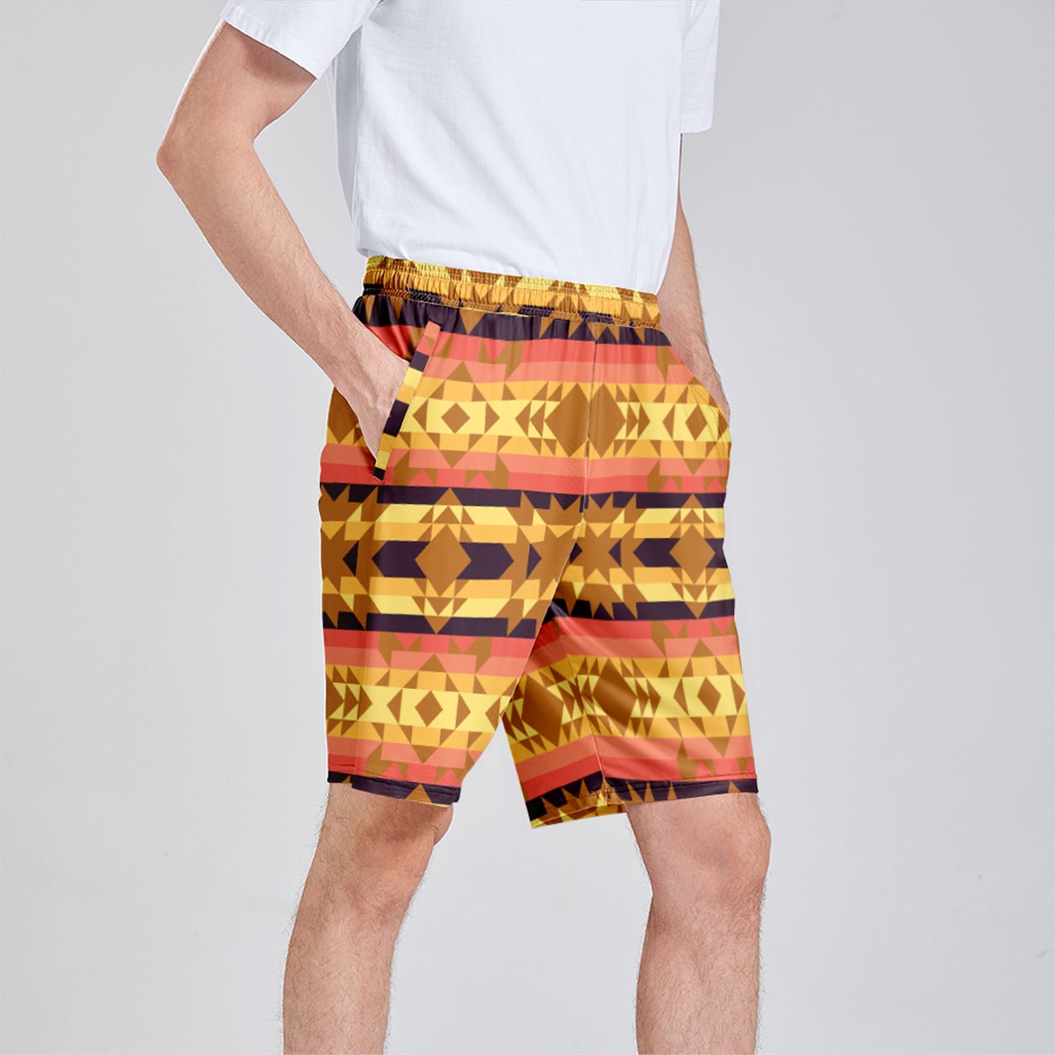 Infinite Sunset Athletic Shorts with Pockets