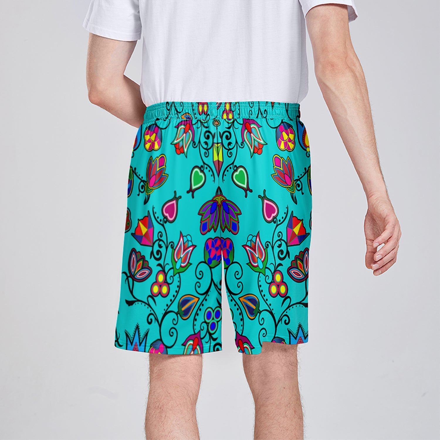 Indigenous Paisley Sky Athletic Shorts with Pockets