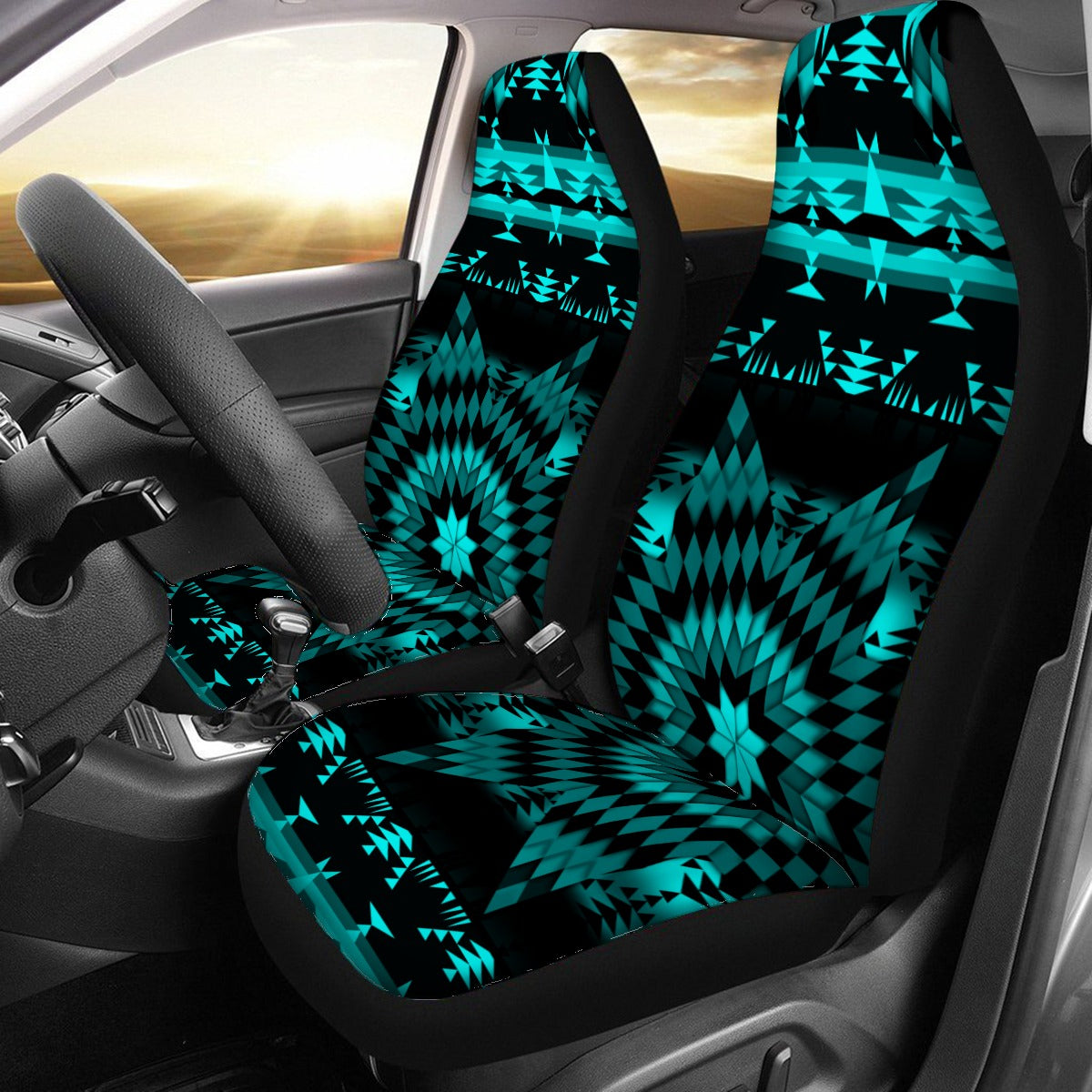 Black Sky Star Car Seat Covers (Set of 2)