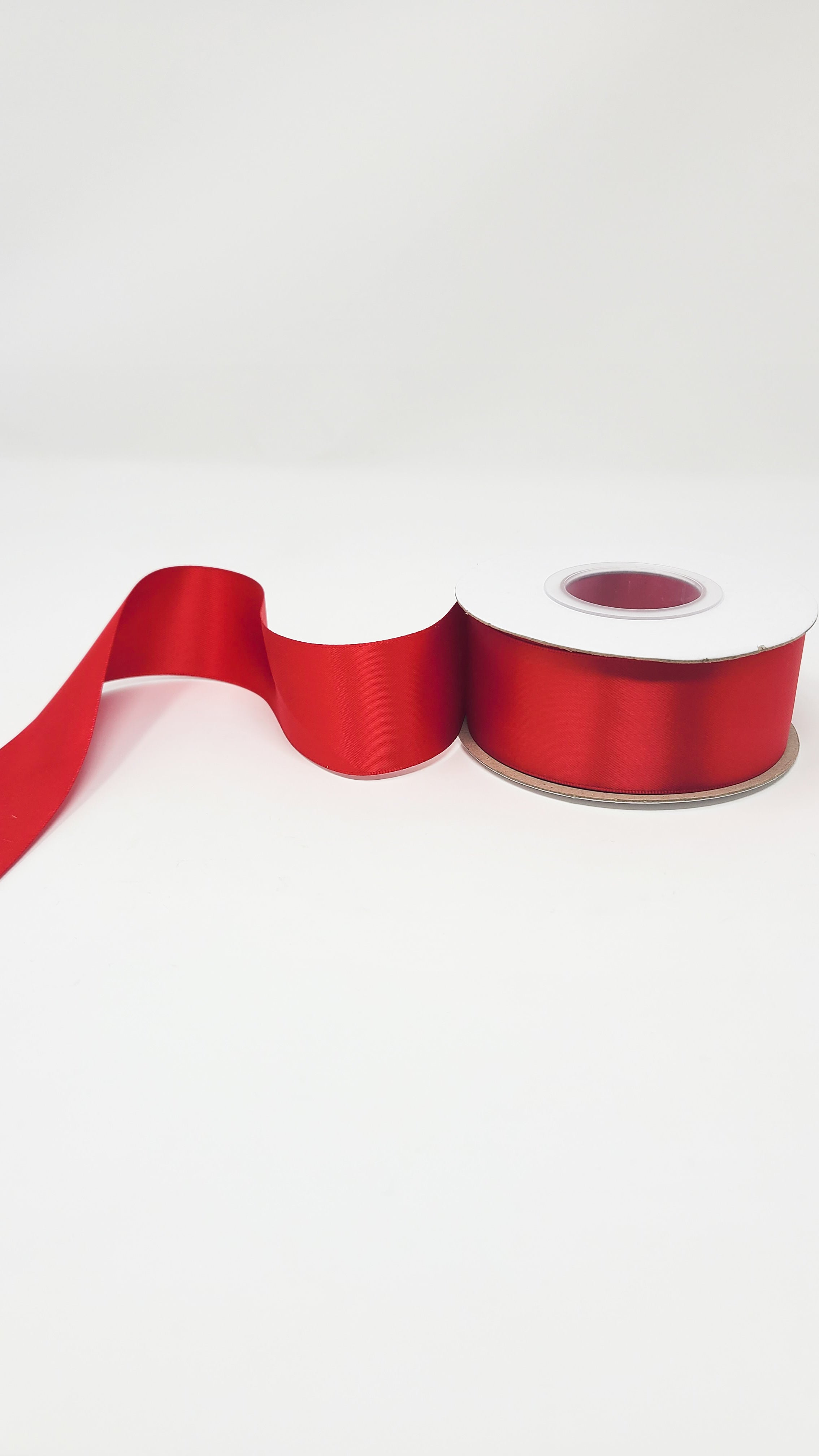 Red 1.5 Inch Double Face Satin Ribbon 100 Yard Roll